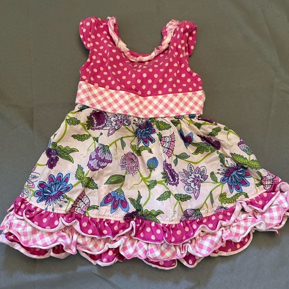 Matilda Jane Pink and White Ruffled Tiered Sundress - Picture 1 of 6
